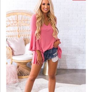 Brand new- never worn pink waffled fabric